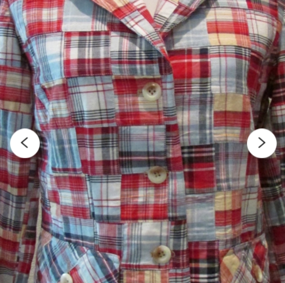 Pendleton Women's Madras Plaid Patchwork Blazer